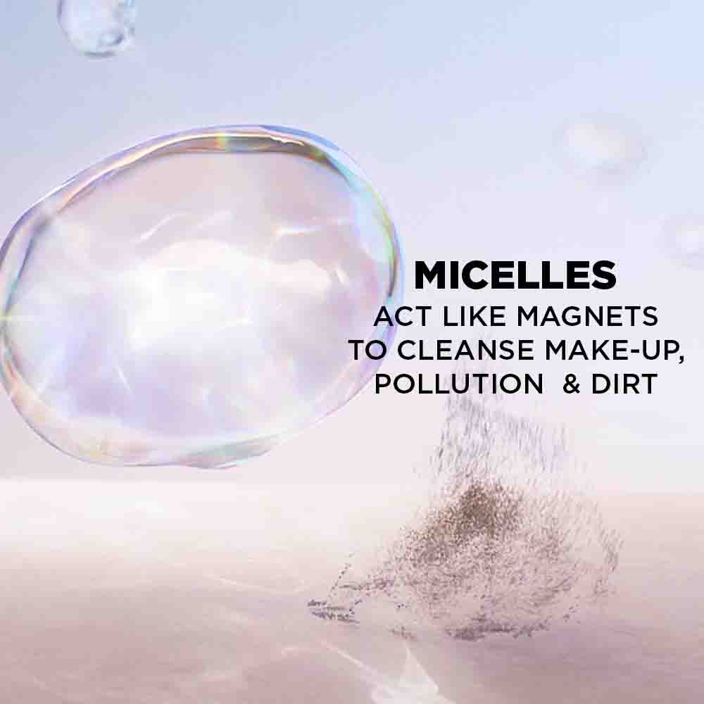 micellar water clears out all the dust and pollutants 