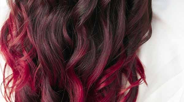 Fierce Red Ombre Hair Color on Black Hair