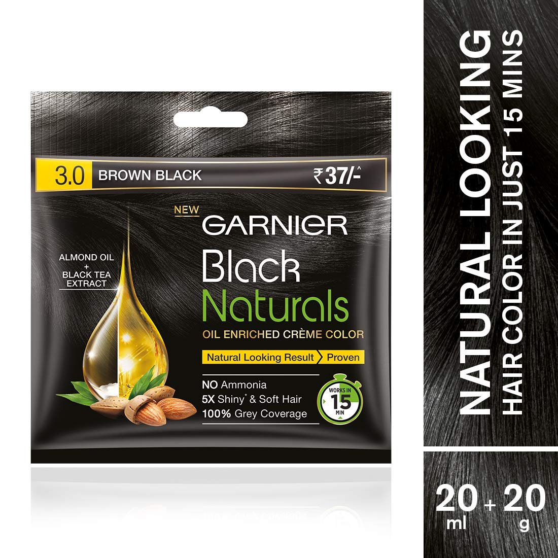 Garnier Black Naturals Brown Black Hair Color For Men & Women Shade 3